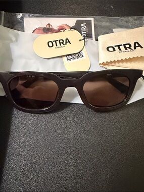 OTRA Women's Black Sunglasses with Brown Lenses